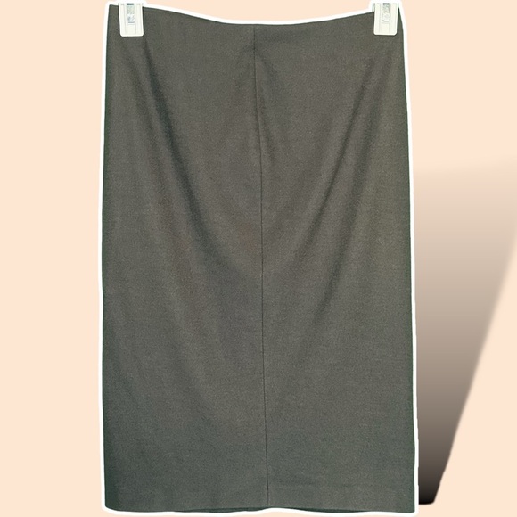 NWT René Lezard 100% Wool Taupe / Gray ‘Latrice’ Twist Front Pencil Skirt EUR 8 - Picture 6 of 7